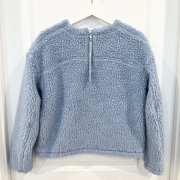 Lululemon Wool Whenever Crew Blue Chambray Sherpa Pullover Women’s Size 4 - Picture 4 of 11